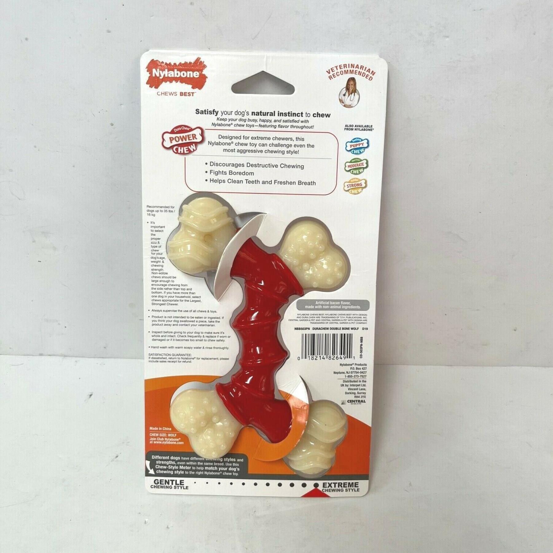 Hundleksak Nylabone Extreme Chew - Double Bone Bacon XS