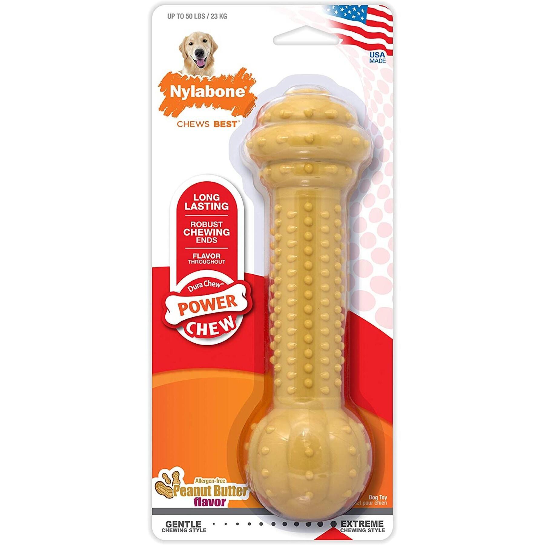 Hundleksak Nylabone Extreme Chew - Barbell Peanut Butter L/XL