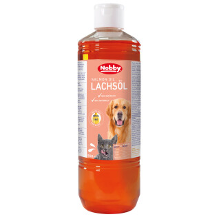 Kosttillskott för hundar och katter med laxolja Nobby Pet 500 ml