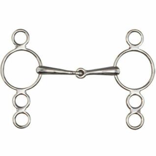 Träns med 3 eller 4 ringar för hästar med träns, typ rostfritt stål Pessoa